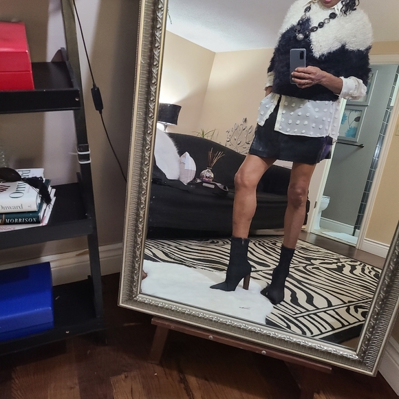 Denim fabric bootie wood heel 3 inches - Picture 7 of 8